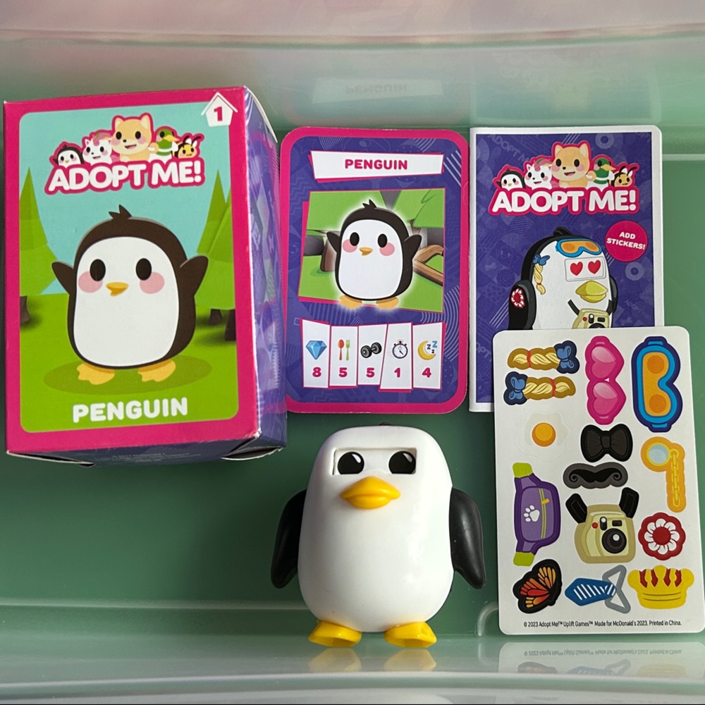 McDonald’s Happy Meal Adopt Me! Penguin: black, white, yellow